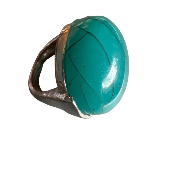 Turquoise Silver Women's Ring - Picture 2 of 5